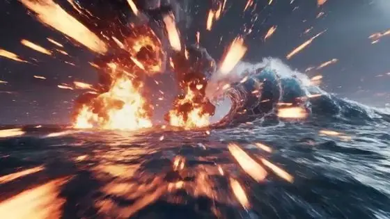 Fire & Water AI video style example generated from one photo