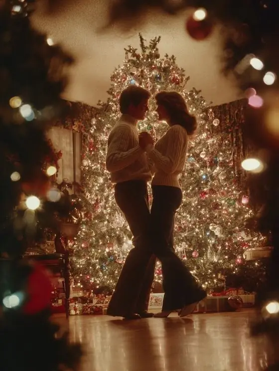 80s Christmas AI photo style example generated from one photo